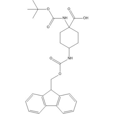 4-((((9H-Fluoren-9-yl)methoxy)carbonyl)amino)-1-((tert-butoxycarbonyl)amino)cyclohexane-1-carboxylic acidCas:914358-25-1